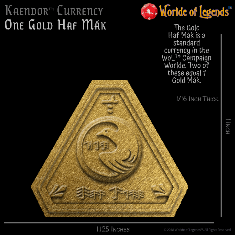Worlde of Legends™ - Kaendor™ Campaign Worlde - Money - Gold Haf Mák
